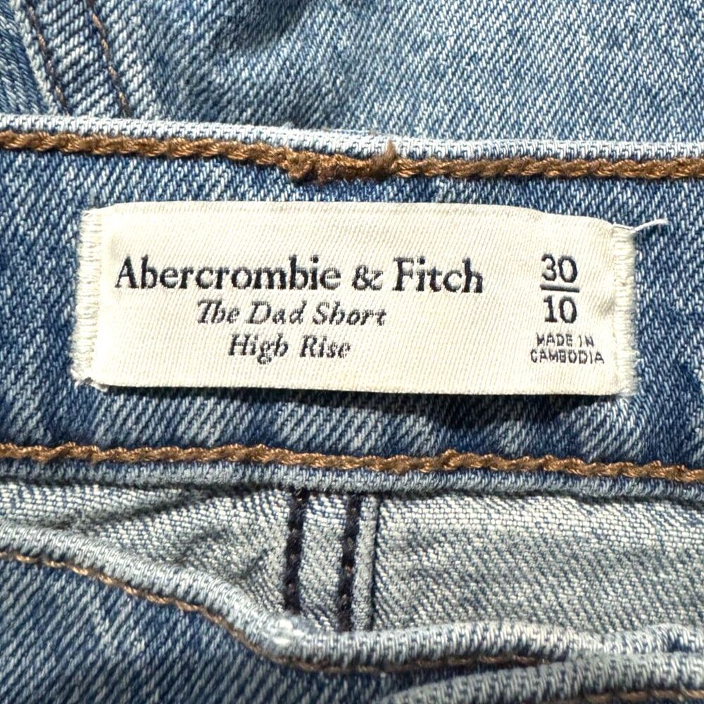Abercrombie & Fitch High Rise Dad Shorts Distressed Cutoff Denim Jean Shorts - Picture 4 of 5